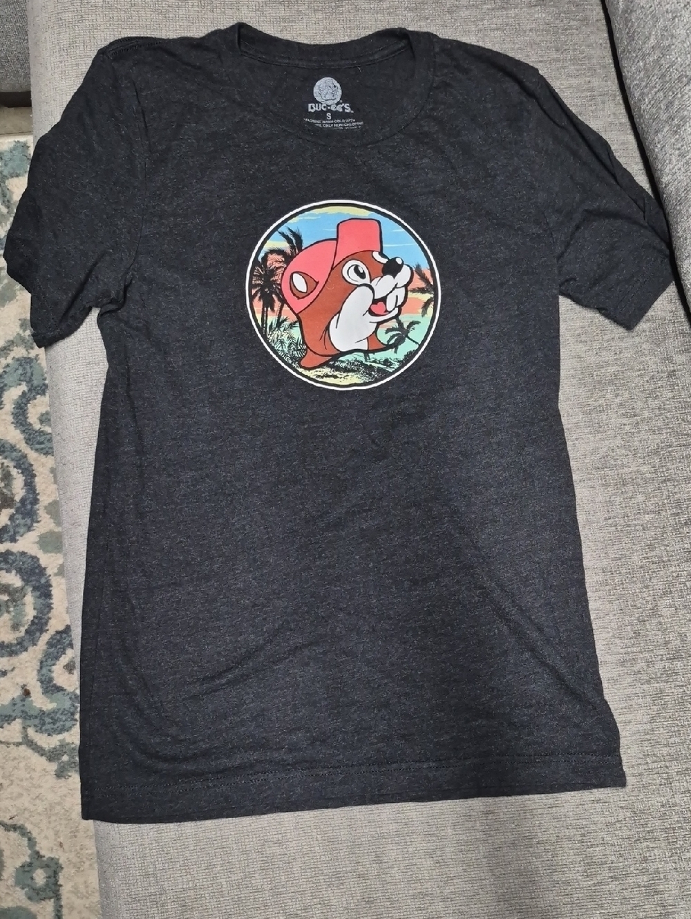 Duckies Black Graphic Short Sleeve Tee - Black with Multicolor Patch